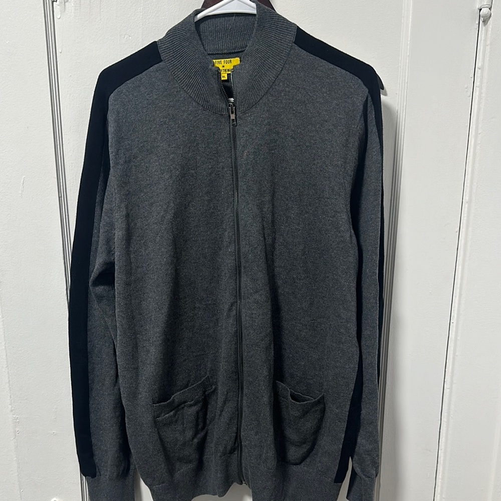 Men's Five Four Gray and Black Sweater